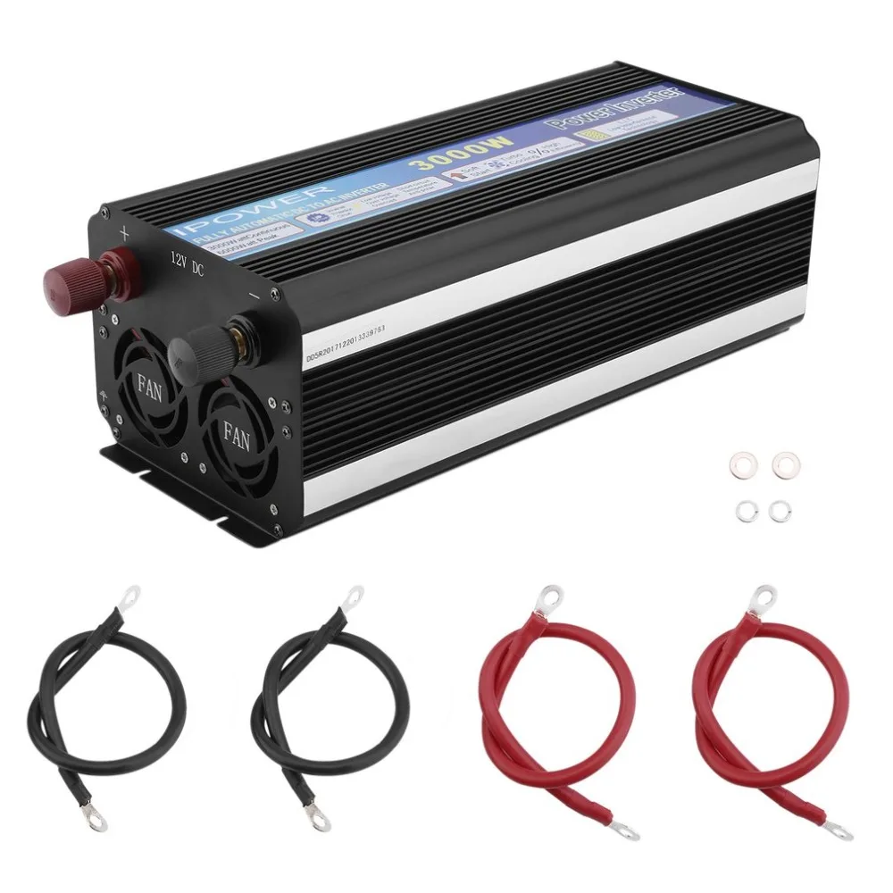 

High Performance Vehicle Power Supply DC 12V To AC 230V 3000W Car Power Inverter Modified Sine Wave Converter EU Plug