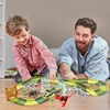 Create a Road Dinosaur and soldiers Race Car Track Train Toys,Flexible Tracks Playset with Racing Cars and Accessories for kids ► Photo 2/6