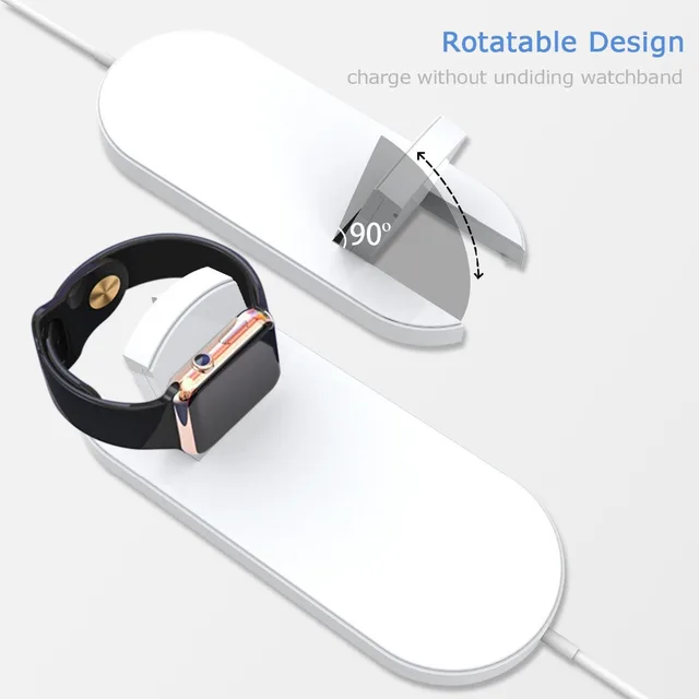 DCAE For iWatch 4 3 2 QI Wireless Charger For iPhone X 8 XS XR Quick Fast Charging Pad For Apple Watch Charger For Sumsang S9 S8