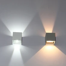 Светодиодный светильник на открытом воздухе, IP65 регулируемый водонепроницаемый куб светодиодный настенный светильник, вверх и вниз садовый светодиодный настенный светильник черный белый серый 100-240 В