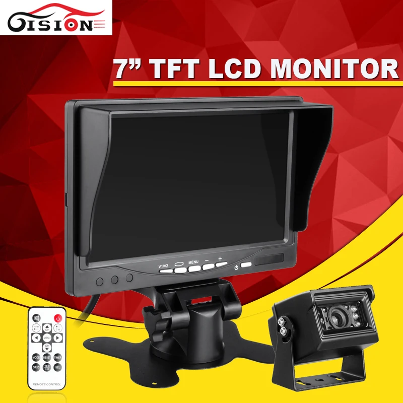 

DropShipping 800x480 HD TFT LCD Car Monitor With 7inch +Car Parking Assisstance Rear View Backup Reversing Waterproof Bus Camera
