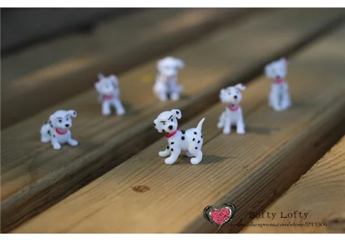 Dalmatian dog mini figures 6pcs - 1