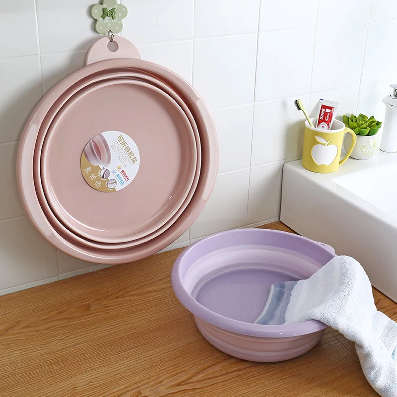 

trumpet Foldable washbasin plastic washbasin size portable travel large bath wash feet Business trip can be put in suitcase