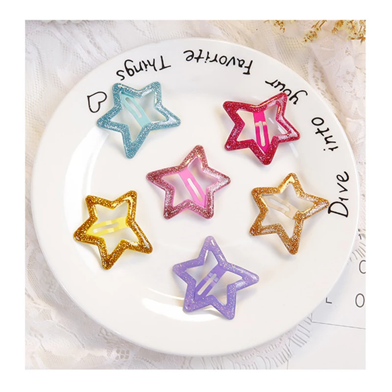 5cm Women Metal Snap Hair Clip Pins BB Hairpins Cute Big Glitter Star Hair Clip For Baby Children Girls Styling Accessories 5cm Women Metal Snap Hair Clip Pins BB Hairpins Cute Big Glitter Star Hair Clip For Baby Children Girls Styling Accessories