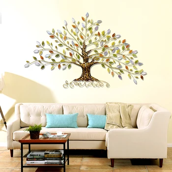

pastoral village of iron rich tree Home Furnishing wall hanging three-dimensional living room wall decoration ornaments
