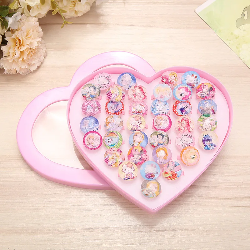 

Lateefah 10 Pcs/veel meisjes leuke zoete ring ontwerp dier bloem mode-sieraden meisje kinderen gift accessoires ring