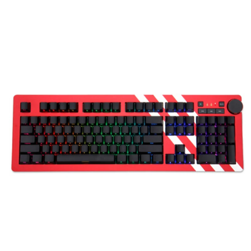 Игровая клавиатура Ajazz AK60 RGB серебристый и синий переключатель 110 клавиш RGB подсветка ABS Материал USB Проводная Механическая клавиатура - Цвет: Red