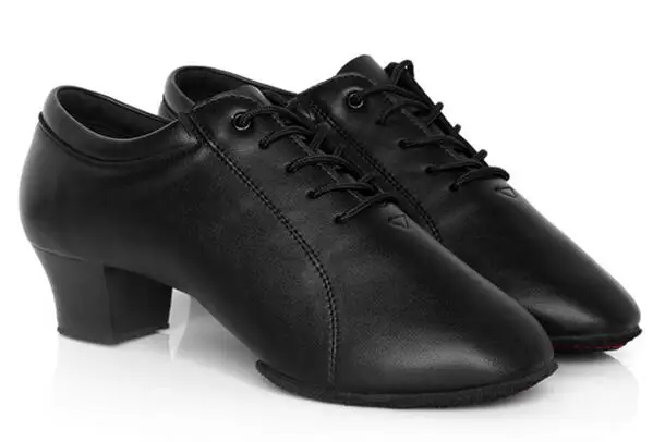 Профессиональные мужские латинские танцевальные туфли кожа холст сплит подошва Бальные обувь для спортивных танцев на высоком каблуке