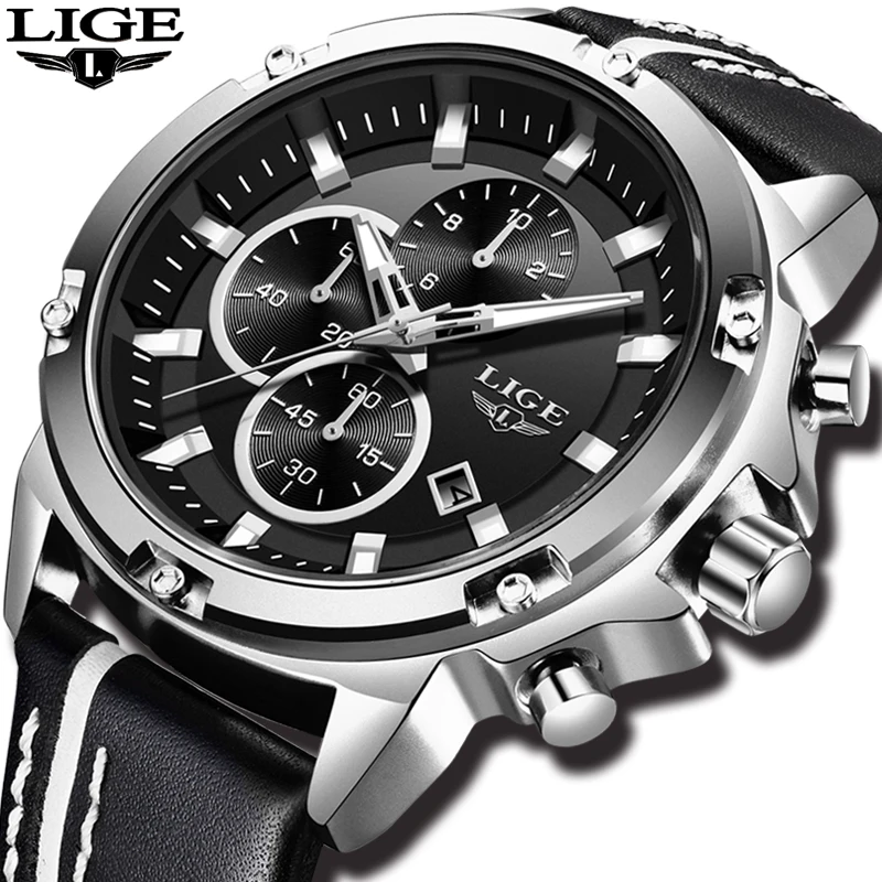 Relogio Masculino 2019 LIGE мужские часы Лидирующий бренд роскошные повседневные кожаные