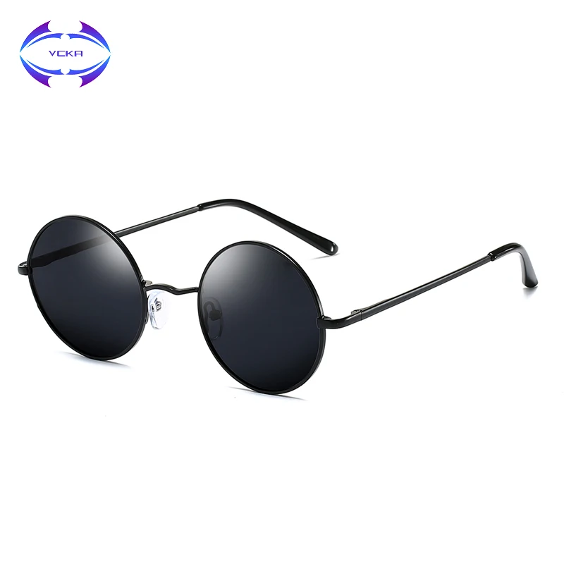 VCKA 2019 поляризованные женские солнцезащитные очкив ретро стиле круглые зеркальные солнцезащитные очки для мужчин брендовые дизайнерские