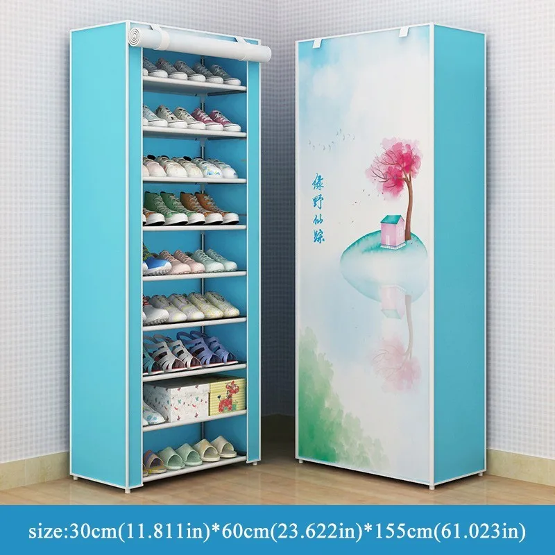 Большой минималистичный металлический пластиковый стеллаж для хранения обуви, многоуровневый шкаф, Домашний Органайзер, шкаф с дверцей, настенная мебель - Цвет: 60X30X155SC012C