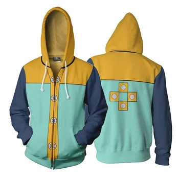 

Anime The Seven Deadly Sins King Cosplay Hooded 3D Printed Zip Up Jacket Sweatshirt Streatwear Long Sleeve Warm Coat S-5XL