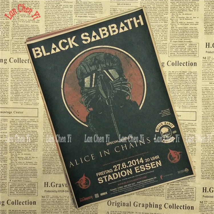 BLACK SABBATH Ностальгия Ретро Рок-Группа Музыка плакат печать рисунок ядро декоративная живопись - Цвет: Темно-серый