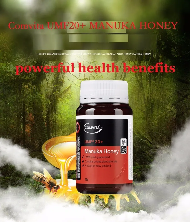 Новая Зеландия подлинный мед Comvita Manuka UMF20+ 250 г аутентичный супер премиум мед, пищеварительный здоровье и дыхательная система кашель