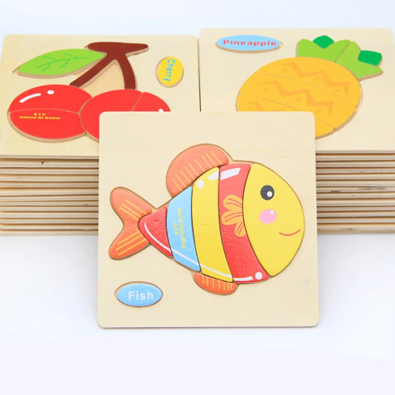Wooden Children Cartoon Animal Traffic Three dimensional