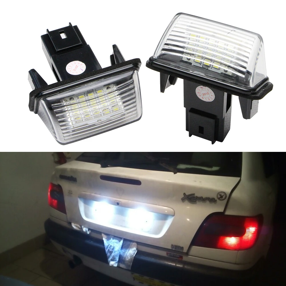 2pcs 12V Led License Plate Light Lamp Bulbs For Peugeot 206 207 306 307 308 406 407 5008 Partner