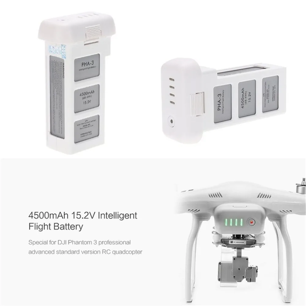 Batería Dron para DJI phantom 3 profesional/3/estándar/avanzado 15,2 V 4500 mAh LiPo 4S inteligente batería de hasta 23 minutos - 2