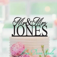 Свадебный торт топпер г-н г персонализированные фамилии пользовательских украшения торта