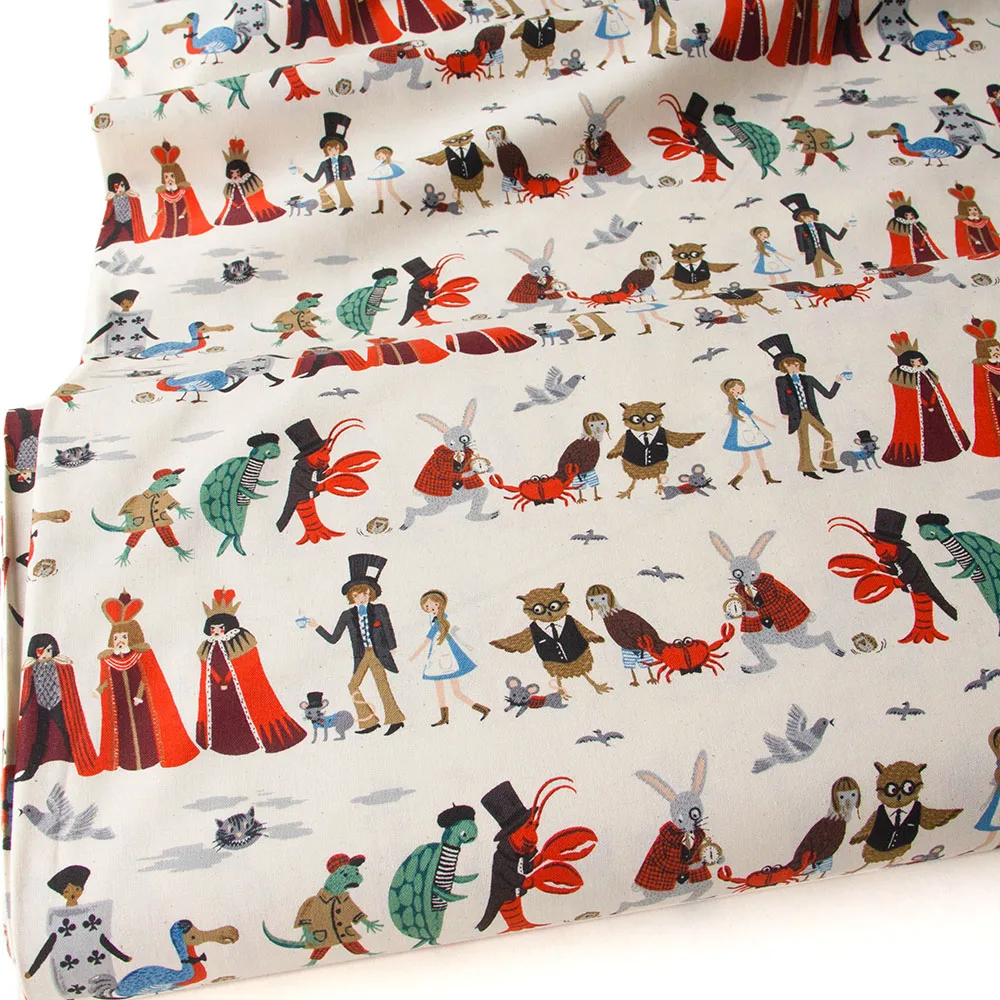 

50cm*110cm Cotton Fabric Patchwork Quilting Fabric Alice in Wonderland Procession