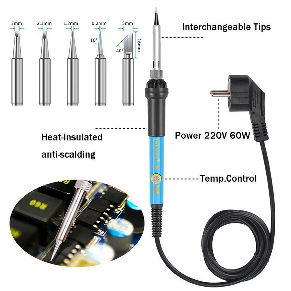 37 шт. 110 В/220 В 60 Вт паяльник набор насадки для паяльника набор железа резьба пирография Инструменты Электрические паяльники