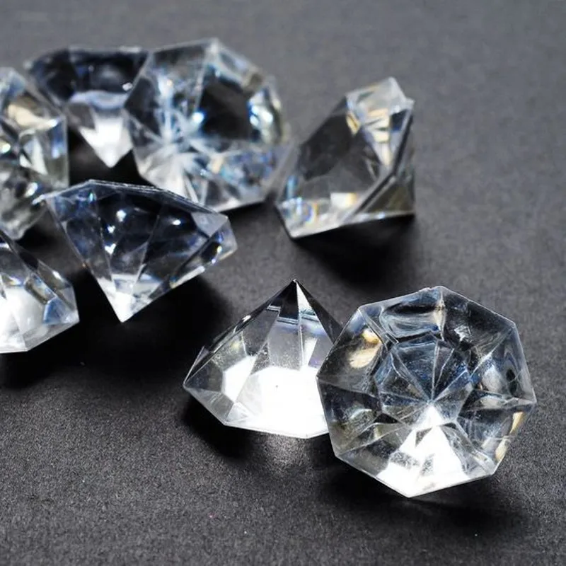 

1000pcs 10mm clear Acrylic Wedding Table Confetti Diamonds Scatter Crystals Decorations Free Shipping