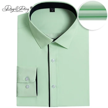 

DAVYDAISY 2019 New Arrival Spring Men Shirt Long Sleeved Man Shirts White Fashion Causal Slim Fit Male Shirt Brand Clothes DS290