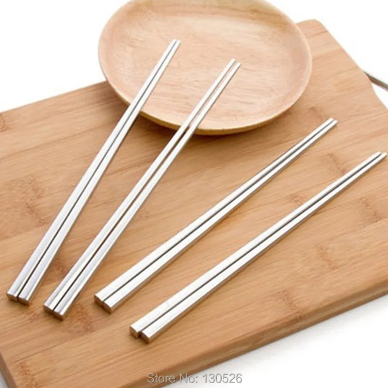 Пищевая посуда из нержавеющей стали бытовые металлические сплав Квадратные палочки для еды Столовые приборы кухонные принадлежности Инструменты