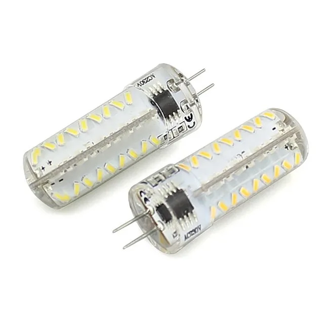 G4 кукурузный Диммируемый 72 SMD 3014 Светодиодный 5 Вт хрустальный светильник 220 В 230 в 240 В AC силиконовый корпус светодиодный светильник люстра 5 шт./лот