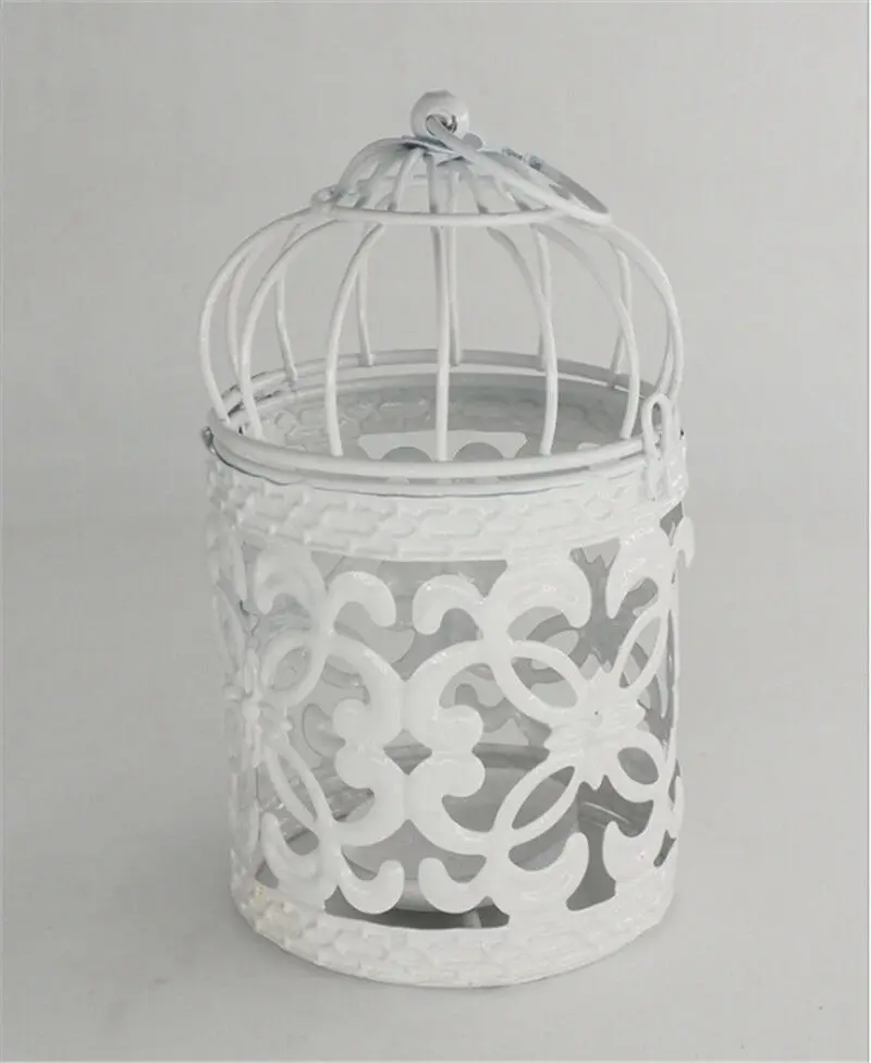 Креативная клетка для птиц металлическая полая свеча Держатель Подсвечники Tealight подвесные светильники, подсвечники - Цвет: F