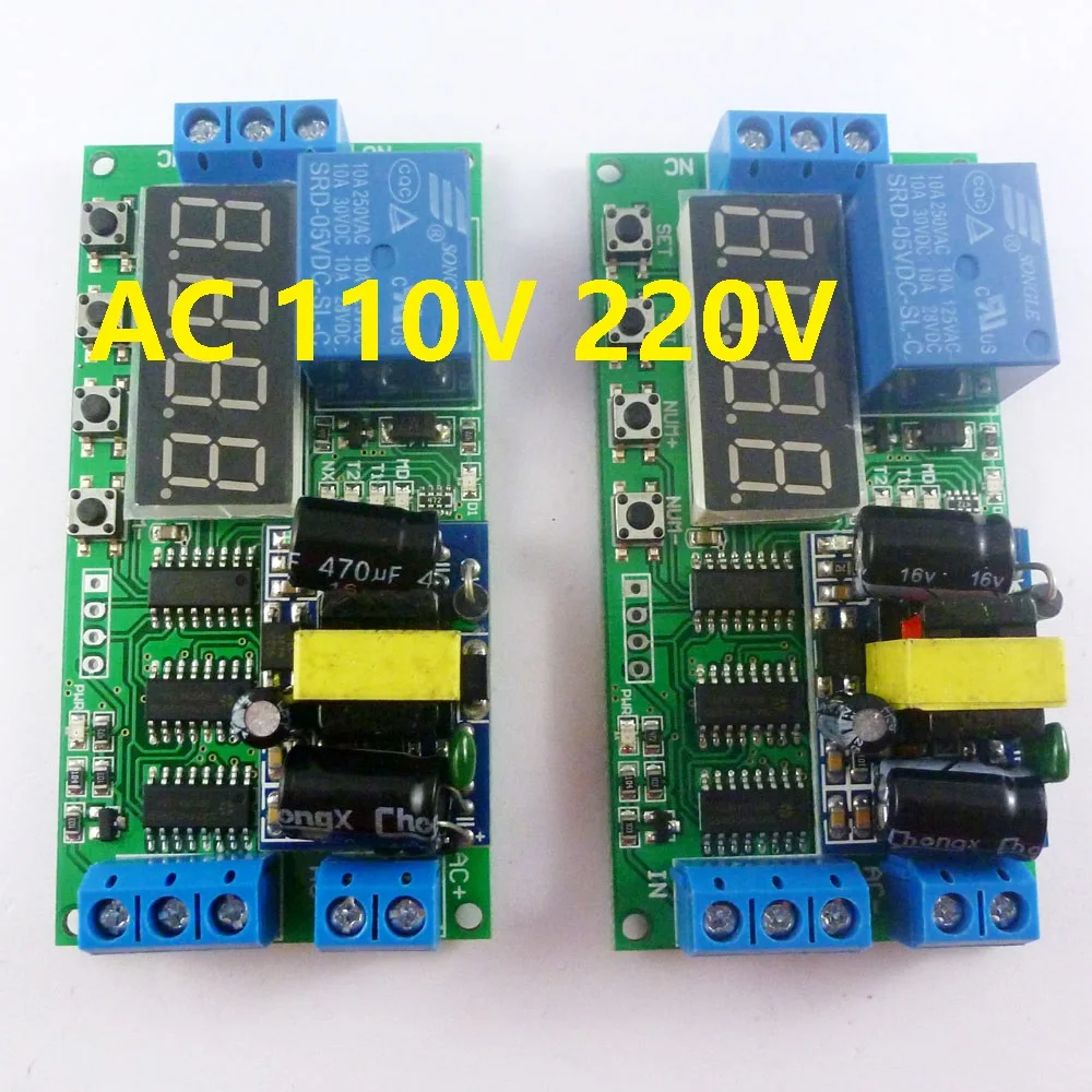 2pcs AC 85V 260V 110V 220V Cycle Time Timer Switch Delay Relay ON OFF