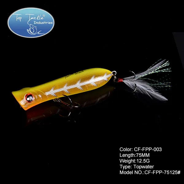 Плавающее пластиковое снаряжение для Поппер-рыбалки рыболовная приманка 75 мм 12,5 г - Цвет: CFFPP003