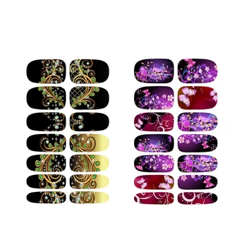 

10 Sheets DIY Nail Polish Stickers Full Wrap Patch Decals Nail Art Adhesive