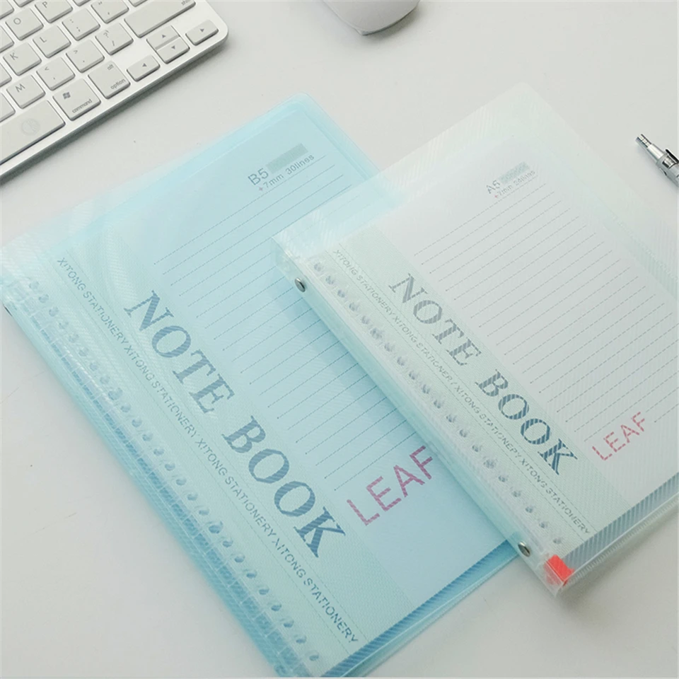 B5 A5 Binder 26 Holes Translucent PVC Spiral Loose Leaf Refill Notebook Sheet Shell Office School Supplies Concise Planner Cover