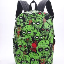 Мужской и женский рюкзак унисекс с зомби-атакой, монстр, готический рюкзак в стиле эмо-панк, рюкзак для школы, Зеленый Рюкзак, светится в темноте