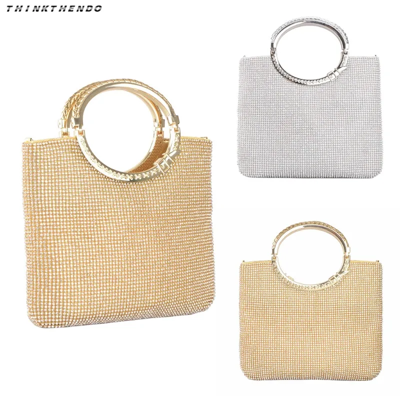 

THINKTHENDO Fashion New Women Lady Rhinestone Clutch Shoulder Bag Female Multifunction Evening Party Handbag Wallet Purse Hot