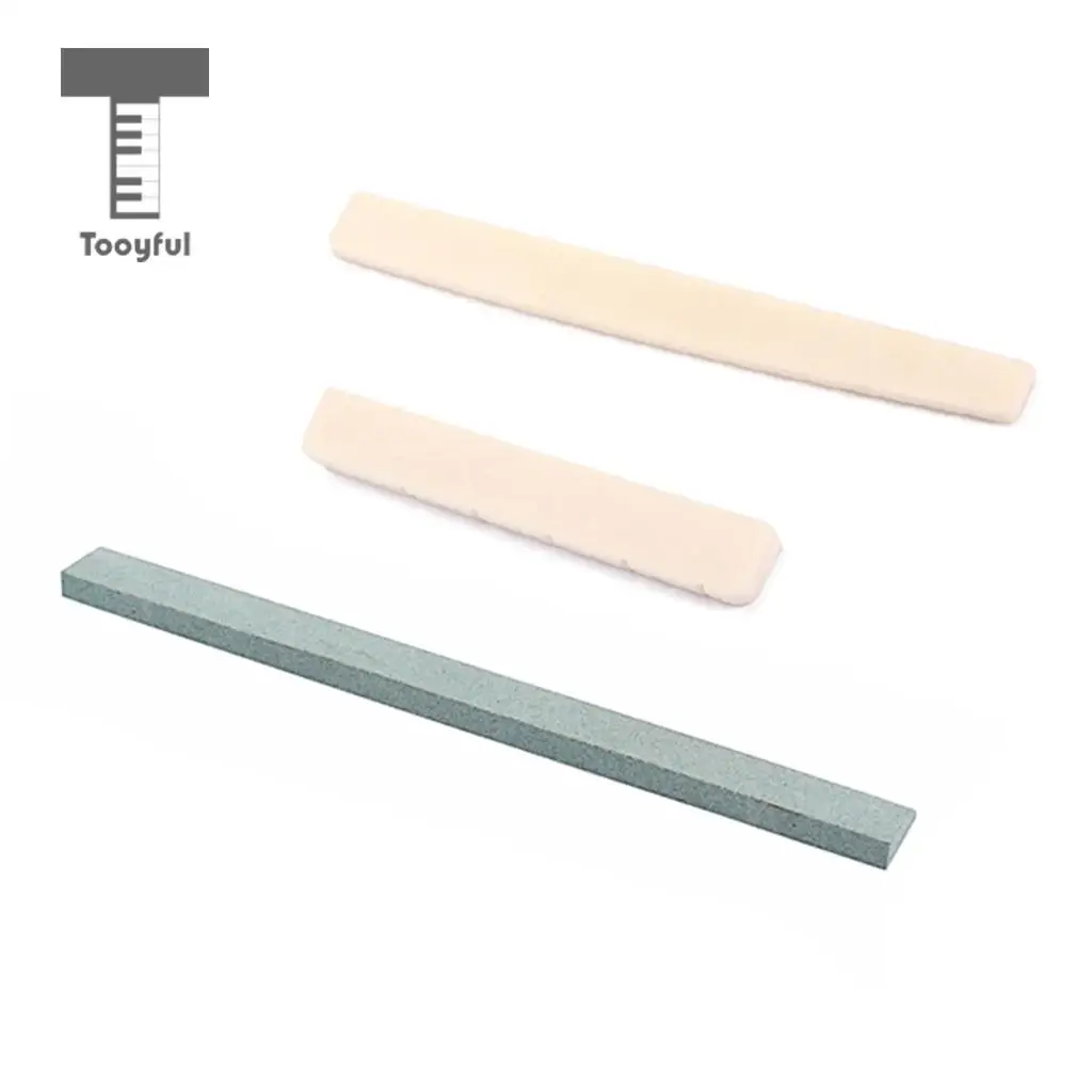 Tooyful 1 Set Natural Bone Saddle Nut&Guitar Sander Sanding Polish for Classical Guitar Parts