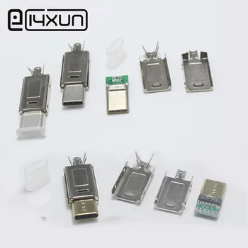 

Original 10Set USB 3.1 Type-C to Type C Plug Welding Type Double-sided plug for DIY Data Charging Connector for OD 3.0mm2 Cable