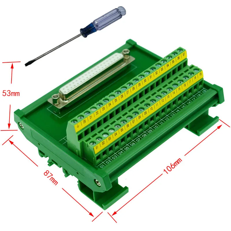 DB37 D-Sub на din-рейку Интерфейс модуль, DB37 женский коммутационная плата