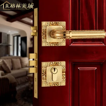 

European - style copper door lock split lock Chinese full copper room door lock interior bedroom solid wood door lock