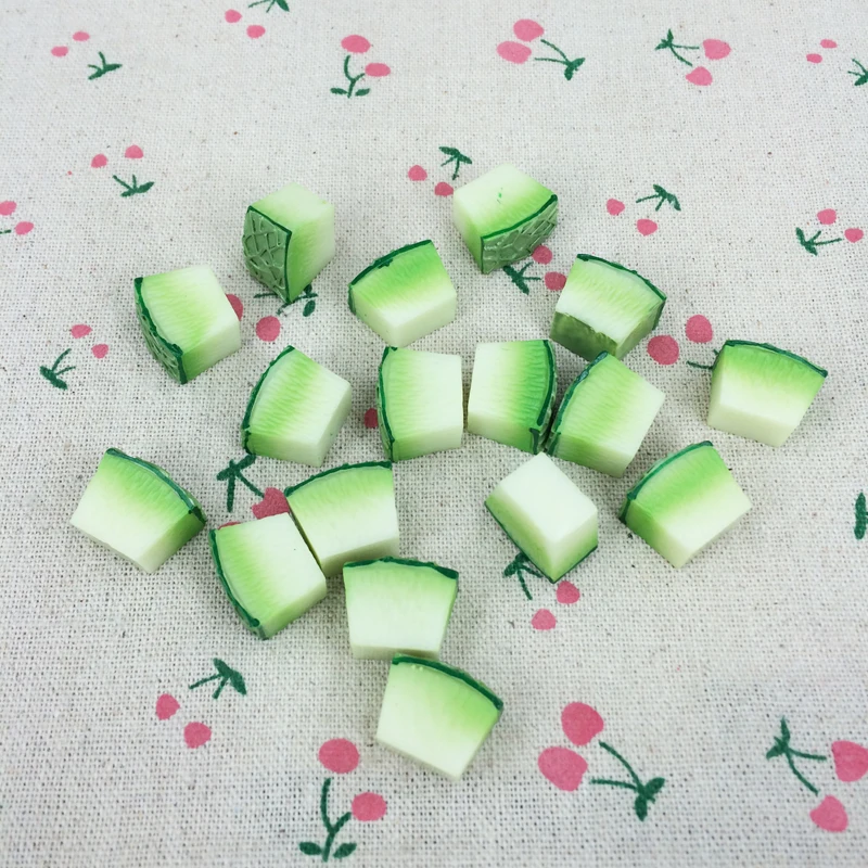 

10 Pieces Resin Flatback Flat Back Cabochon Kawaii DIY Resin Craft Decoration Mini Fake Fruit Hami Melon Embellishment :15*18mm