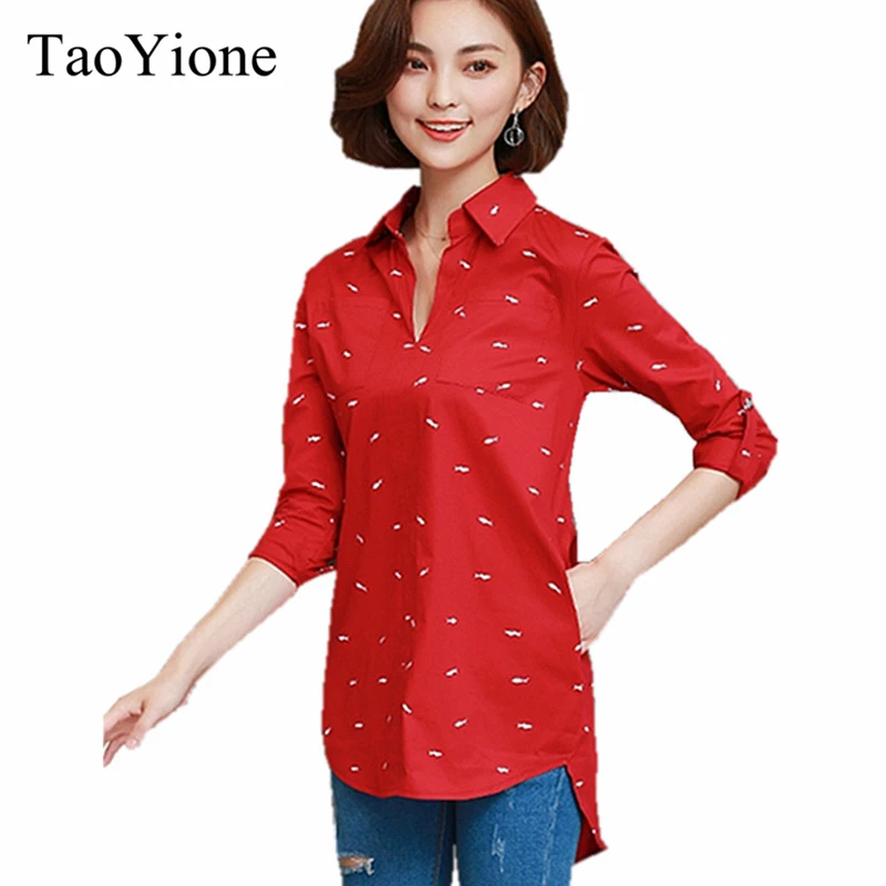 Women Blouse Plus Size Loose Shirt High Quality Long