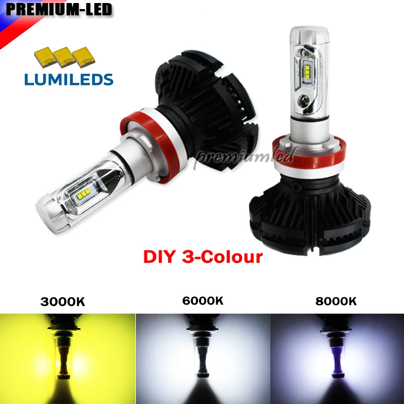

High Power LED Headlight Bulbs H4 H7 H8 H9 H11 H16 5202 9005 9006 H10 LED Powered By Luxeon LED with Removable Fan-less Heatsink