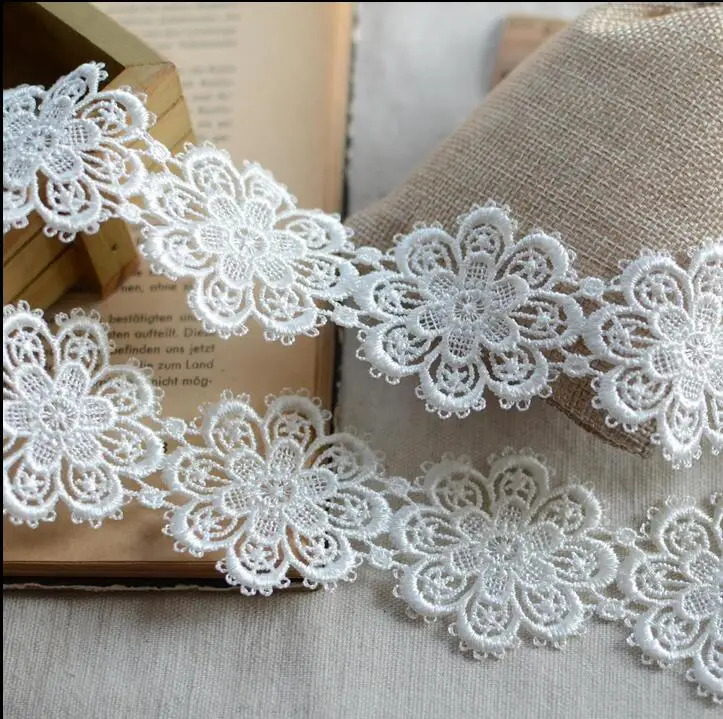 Polyester Sewing Craft Crochet Net Lace Trim 2 Yards 5cm Width