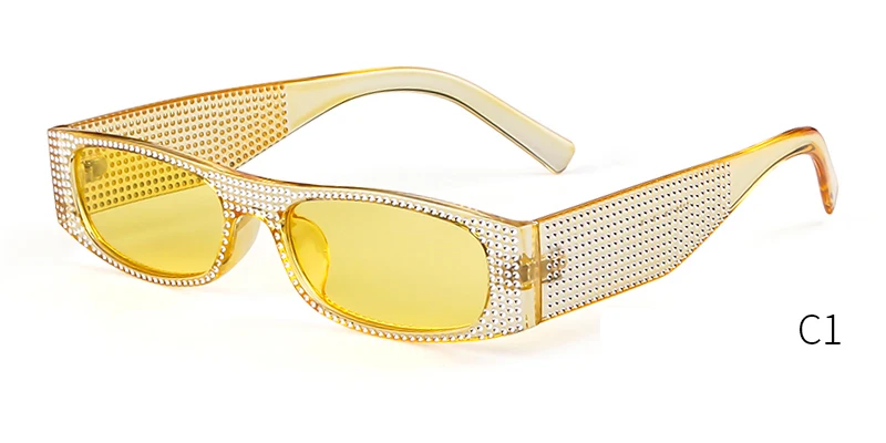 SORVINO, винтажные блестящие узкие прямоугольные солнцезащитные очки, женские роскошные брендовые дизайнерские цветные прямоугольные солнцезащитные очки, солнцезащитные очки Oculos SP86 - Цвет линз: C1