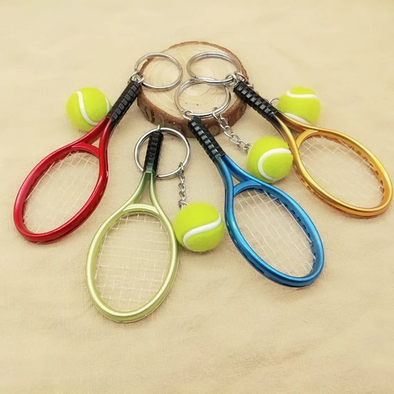 

Mini Metal Tennis Racket Handmade Souvenir Cute Tenis Racquet Ball Key-chain Key Sports Chain Car Bike Keyring Novelty Gift