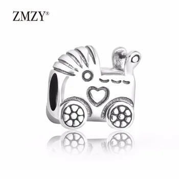

ZMZY Original 925 Sterling Silver Baby Carriage Charms Beads Fits Snake Chain Charms Bracelets Women Jewelry