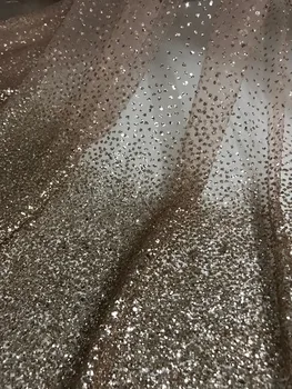 

fashionable glued glitter African Net Lace Fabric Nigerian French Lace fabric CiCi-81107 with glitter