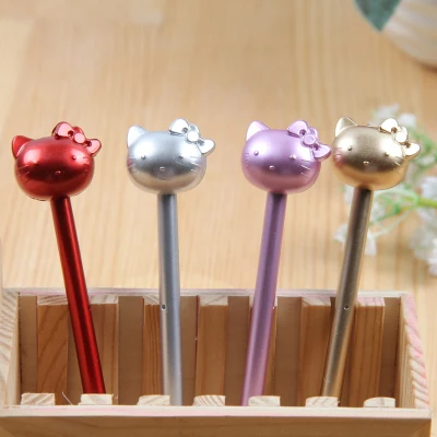 8pcs Metal rod KT cat Gel Pen Creative neutral pens Cute Gel Pen free shipping