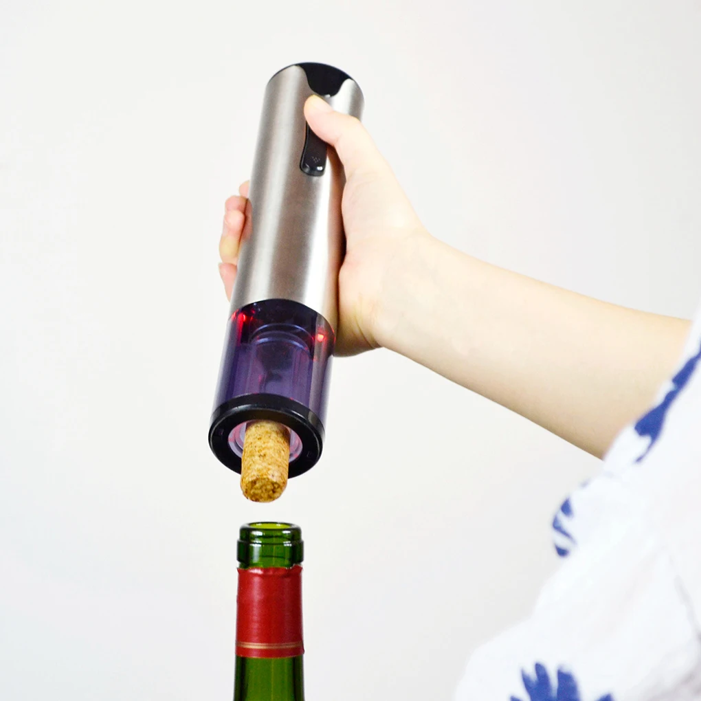 

Stainless Steel Electric Wine Opener Corkscrew Automatic Rechargeable Wine Bottle Cork Remover