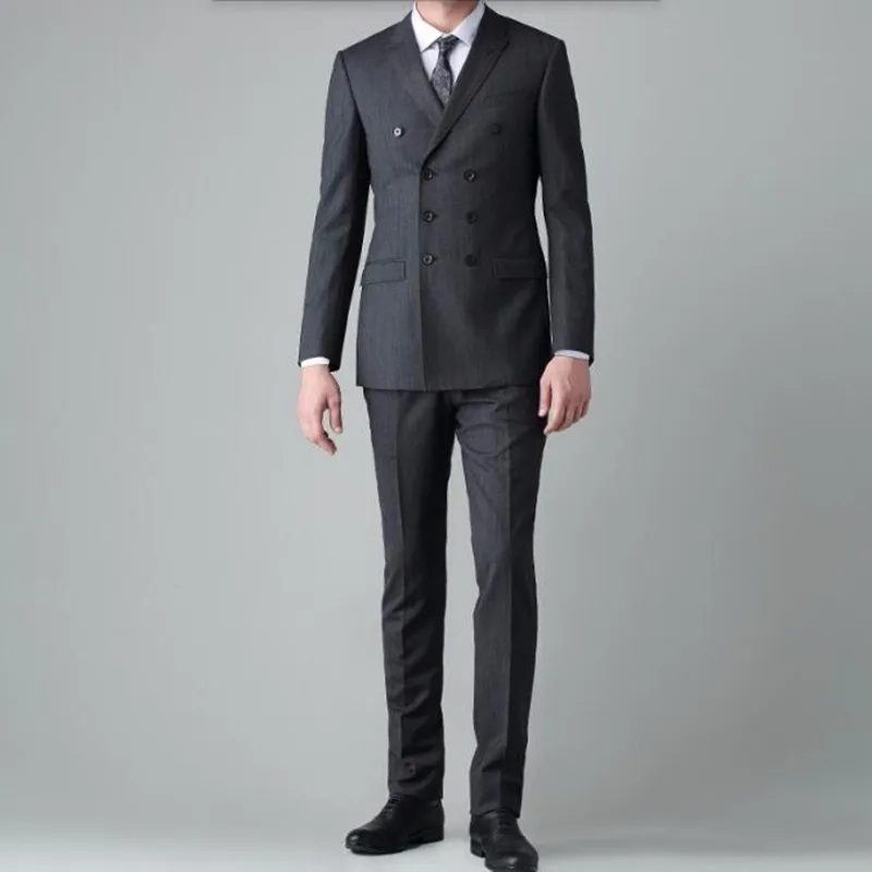 Promocionespecial Trajes De Hombre Gris Oscuro Gwenhwyfar De Doble Pecho 8 Botones De Esmoquin De Boda Para Hombre Trajes De Novio Hechos A Medida 2018 Chaqueta Pantalones April 2020